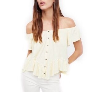 We the free yellow Mint Julip peplum top